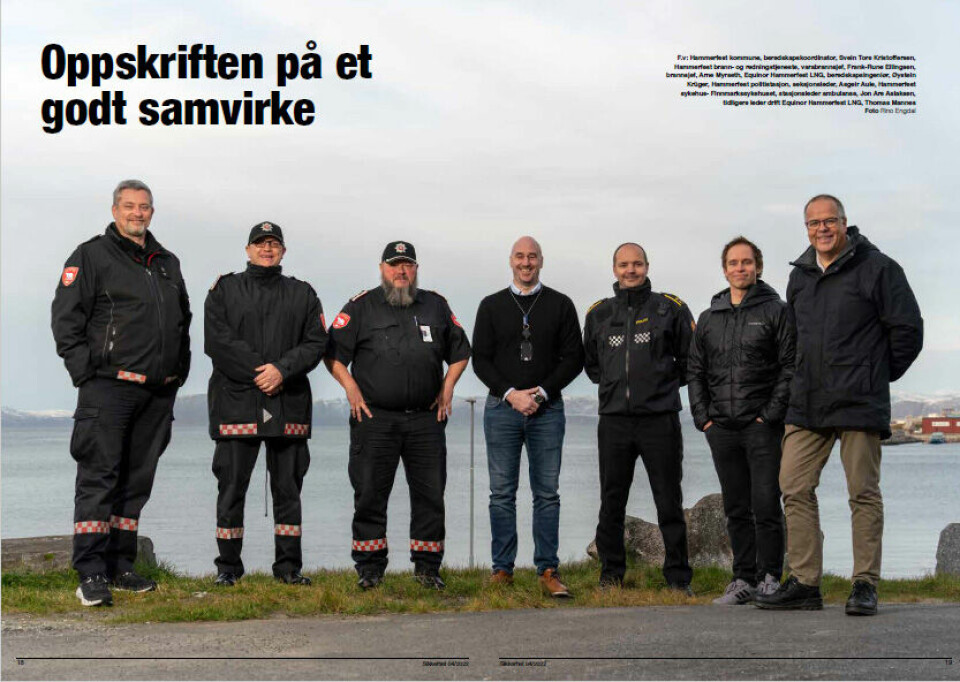 Sikkerhet har tidligere skrevet om samvirkeforumet i Hammerfest. Forumet består av representanter fra industrivern, nødetater og kommunen. Trykk på bildet hvis du vil lese mer om forumet.