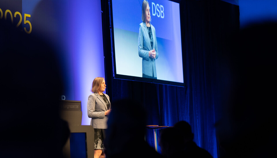 Direktør i Direktoratet for samfunnssikkerhet og beredskap, Elisabeth S. Aarsæther under Samfunnssikkerhetskonferansen 2025.